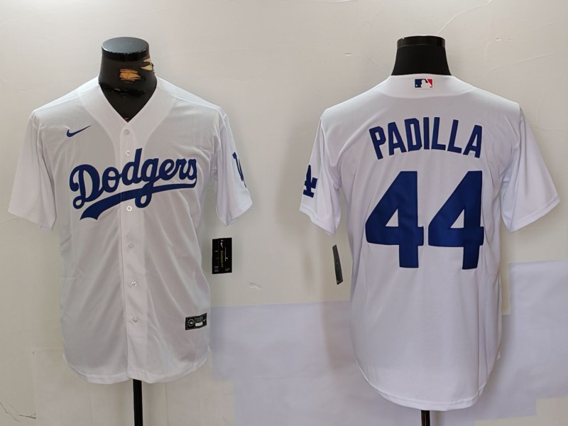 Los Angeles Dodgers #44 Vicente Padilla White Cool Base Stitched Jersey